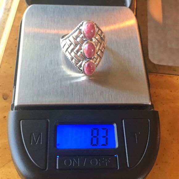 Norwegian Thulite Sterling Silver Ring Size 8 - Picture 8 of 8